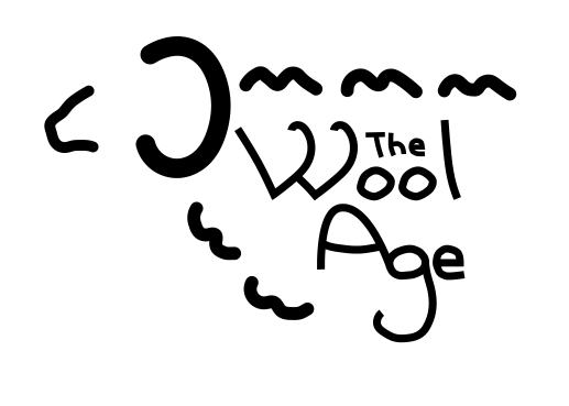 An outline of a sheep with the words the wool age on the body