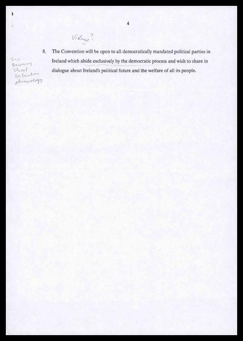 Downing Street declaration Draft