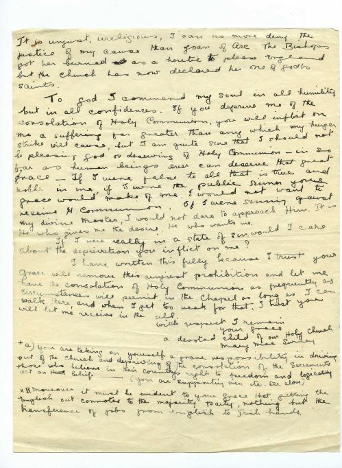 Mary MacSwiney’s Hunger Strike and Holy Communion