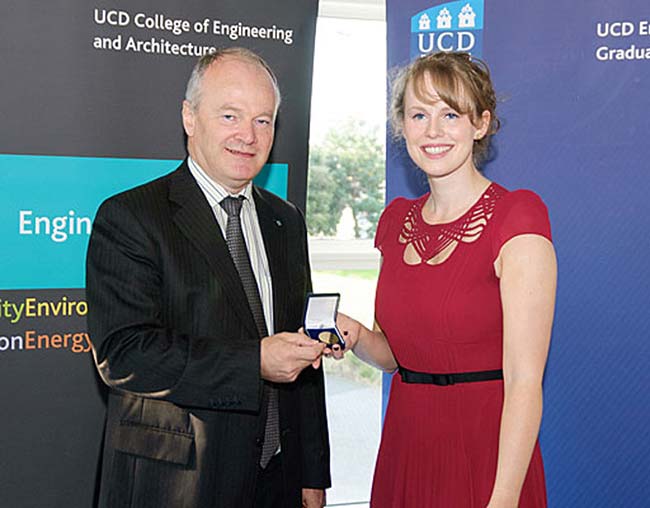 2012 Helsinn EGA Gold Medal Award Winner, Justine Forkin congratulated by Padraig Somers of Helsinn.