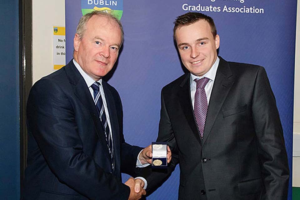 2013 Helsinn EGA Gold Medal Award Winner, Ian Kenny congratulated by Padraig Somers of Helsinn.