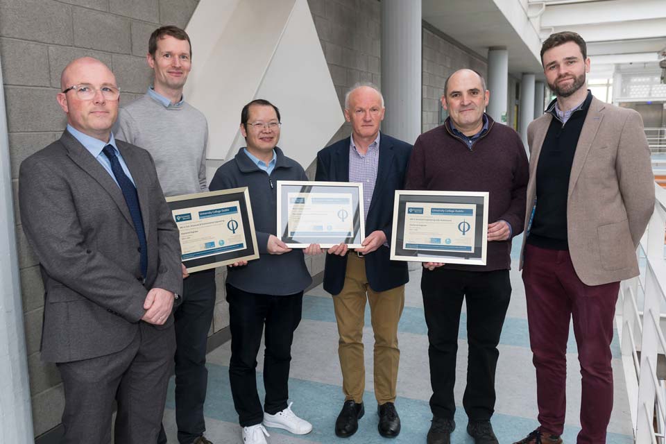 Faculty of Civil Engineering receiving Accreditation Certificates from Engineers Ireland.