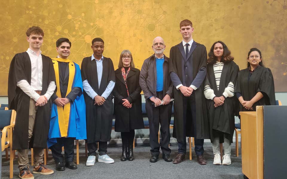 UCD Award Day 2024 - Tiernan Byrne awardees and Tiernan Byrnes parents