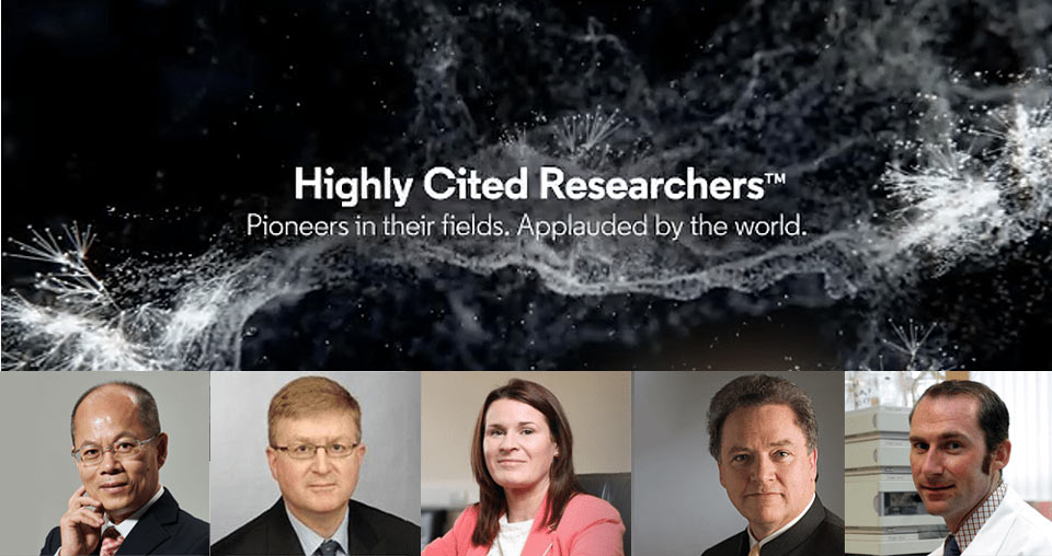 A photo of UCD's 5 highest cited researchers