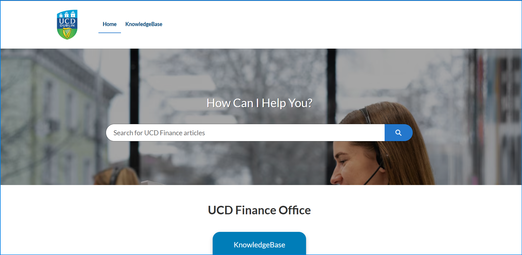 Image of Finance Office Knowledge Base homepage