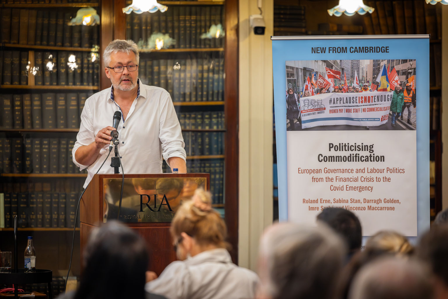 Professor Roland Erne giving a talk