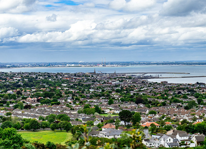 An aerial view of Dun Laoghaire.