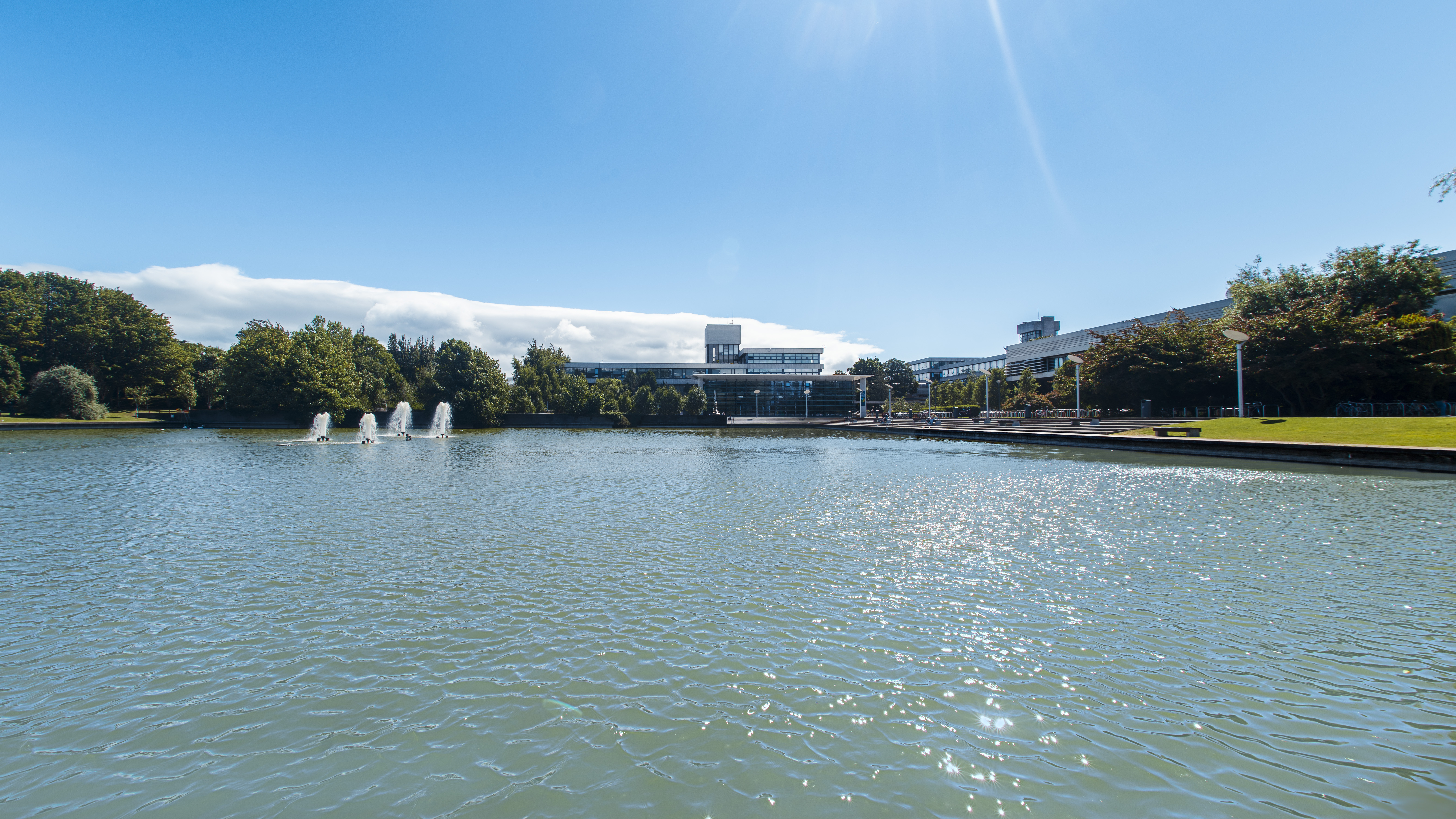 The Belfield lake on a sunny summer day