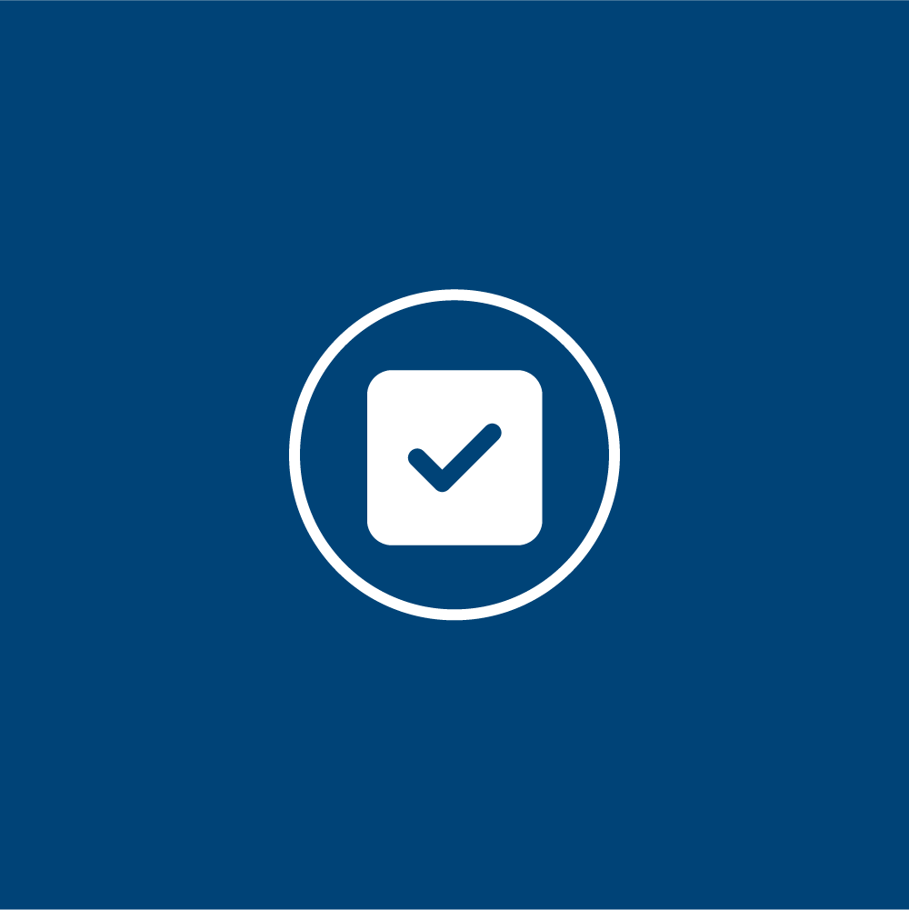 Tick icon for booking centre
