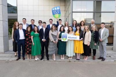 The class of 2015 standing on steps in front of O Reilly Hall