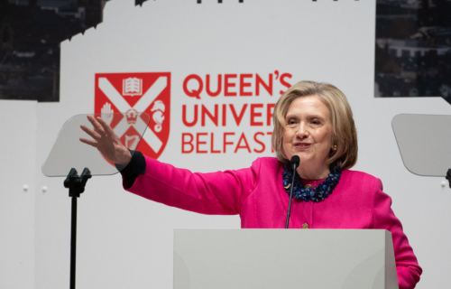Hilary Clinton at Queen's University Belfast