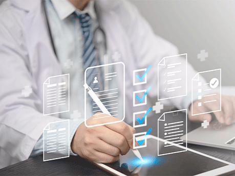 physician assessment expert checks patient care quality, hospital assessment of treatment and doctor quality recommendations and satisfaction efficiency certification standards