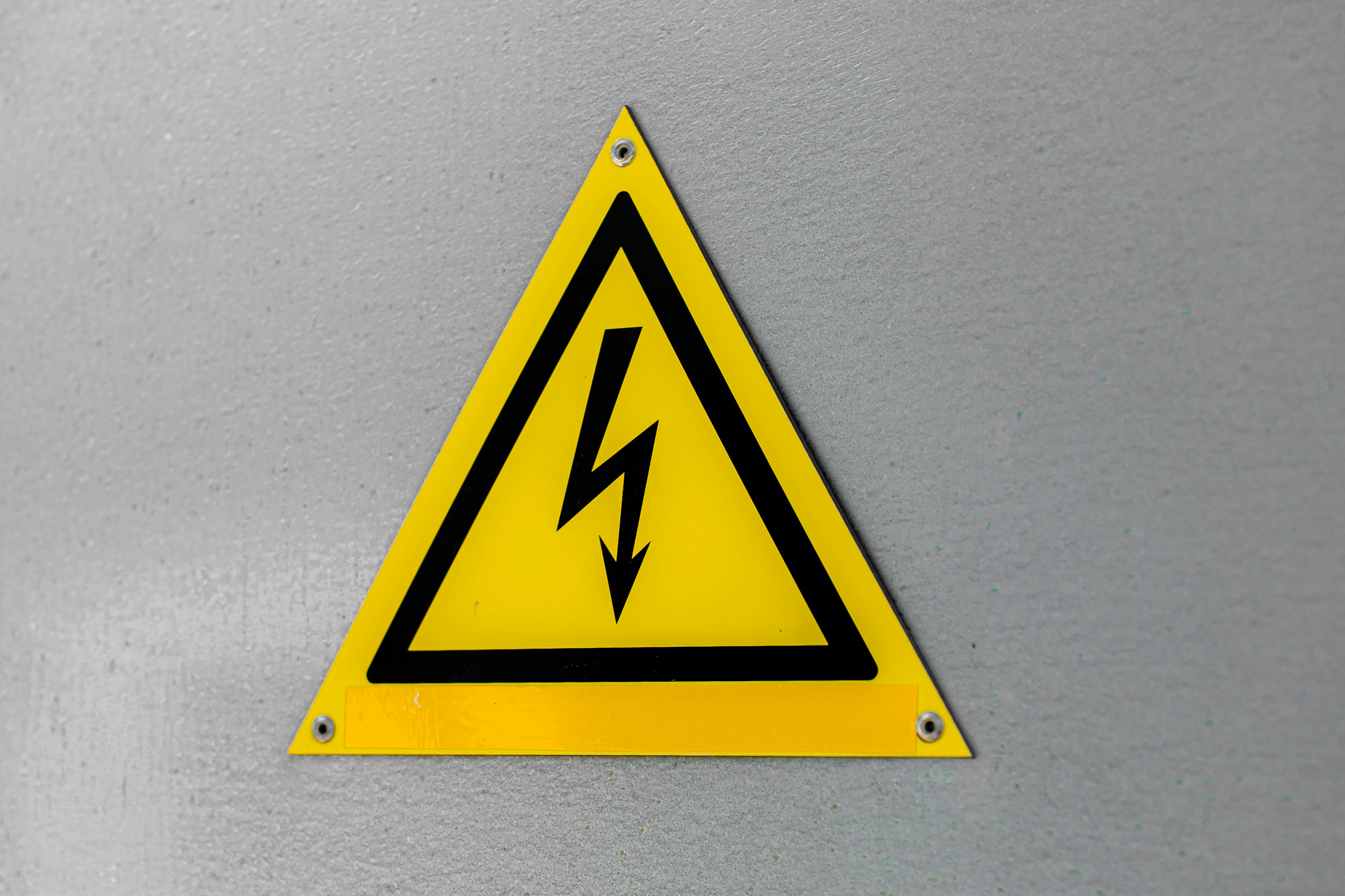 Yellow Warning Sign High Voltage