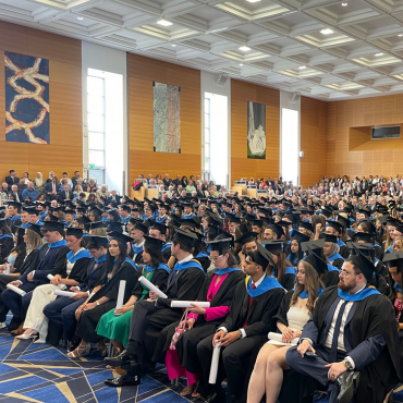 Graduates sitting at graduation ceremony at UCD
