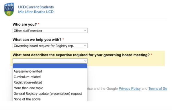 Governing Board Request