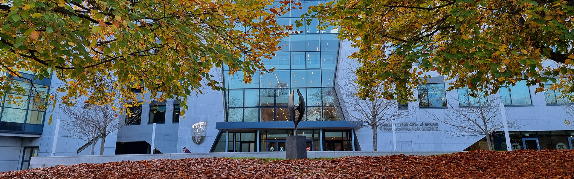 UCD O'Brien Centre for Science main entrance in Autumn