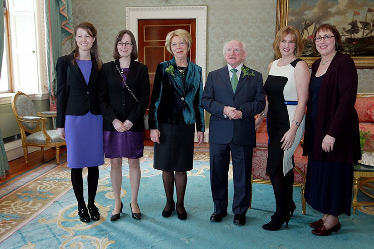 Elfrieda with president of ireland michael d higgins